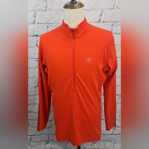 Arteryx Men's Half Zip Jacket 'Delta LT Zip' Orange Windbreaker Size Large - Picture 1 of 13